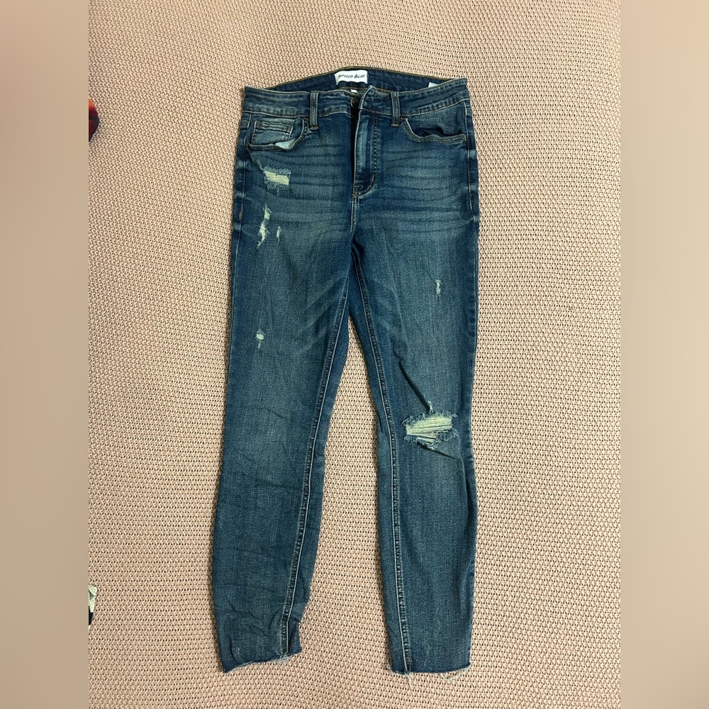 Studio Blue Dark Blue Distressed Skinny Jeans